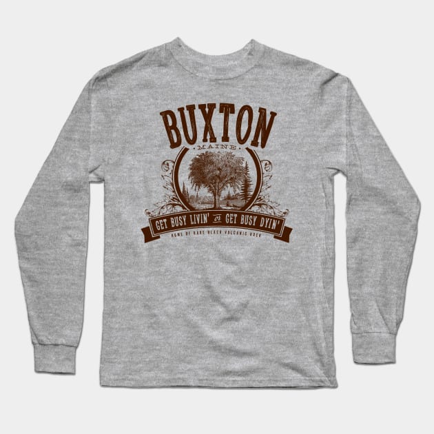 Buxton Maine Long Sleeve T-Shirt by MindsparkCreative